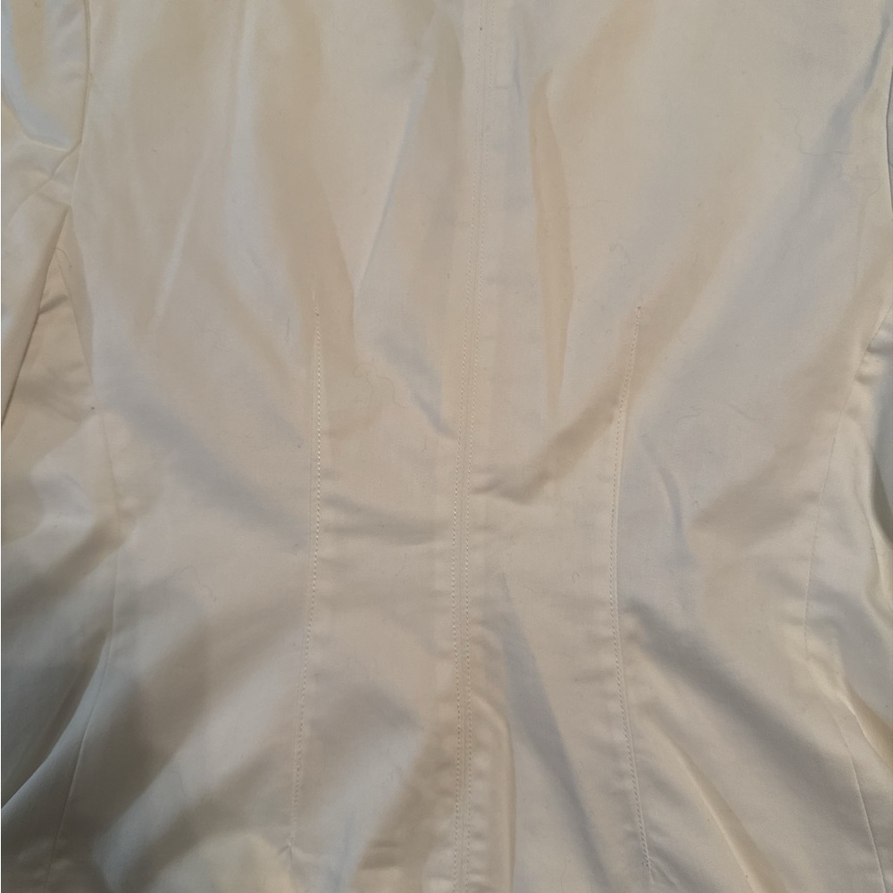 Larry Levine Classic Single Button Lined Blazer‎ with Zip Pockets Size 12 White - Picture 8 of 10